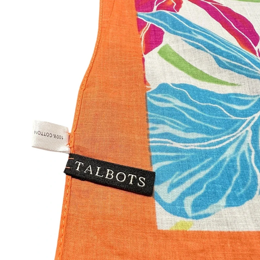 Talbots Tropical Print Cotton Scarf or Wrap 42 x 63